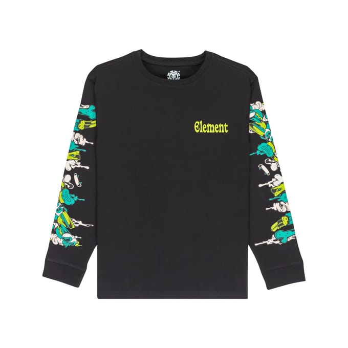 Element Rolling Dead T-shirt Met Lange Mouwen Zwart 14 Years Jongen