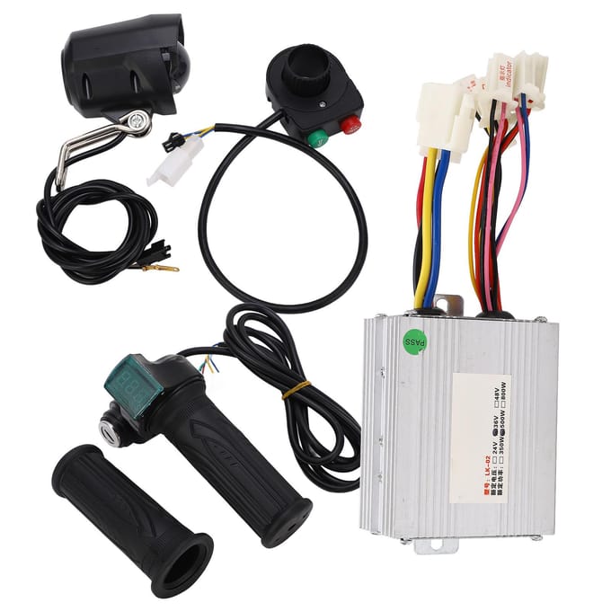 36V 500W Elektrische Fiets Controller Stuur Kit Gevoelige Bediening Borstelcontroller met Gashendel white