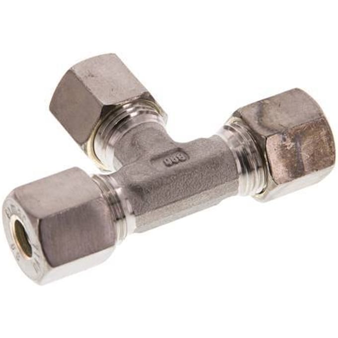 8S RVS T-stuk Knelfitting 630 Bar DIN 2353 - FL3T-O-ST-08-S