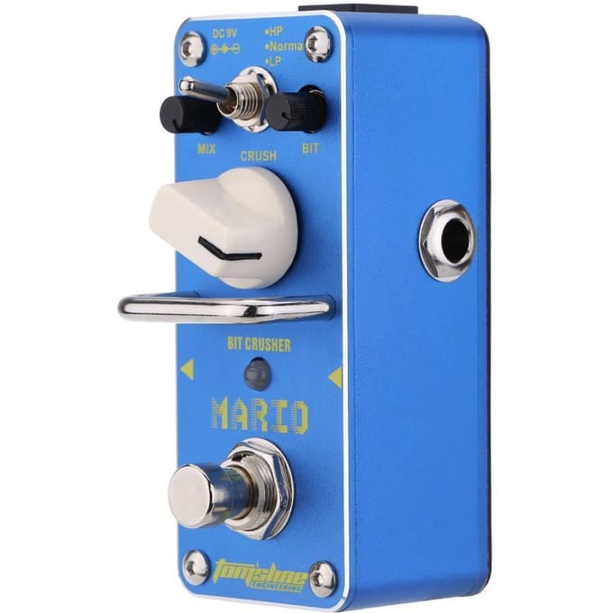 AROMA AMO-3 Mario Bit Crusher Effectpedaal voor elektrische gitaar Mini enkel effect met True Bypass blauw