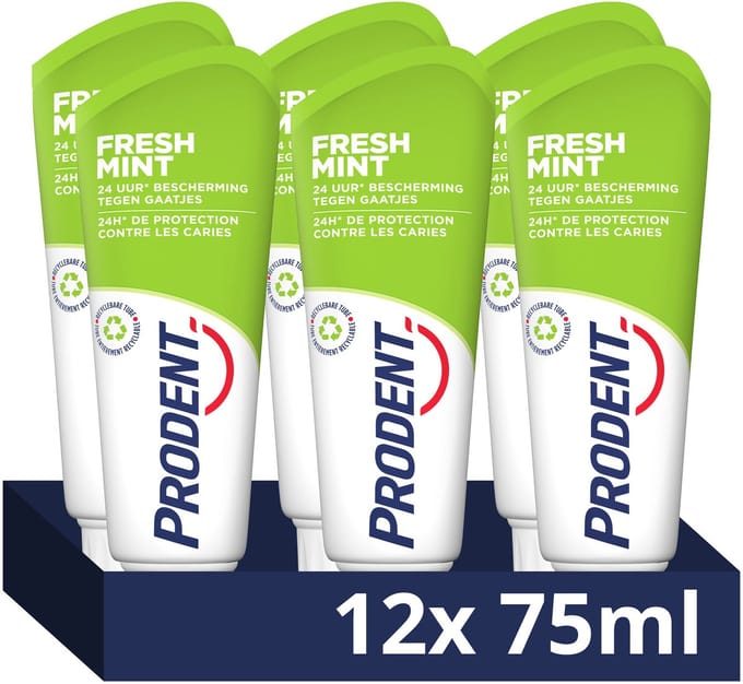 Prodent Tandpasta - Fresh Mint - voor langdurige frisheid - 12 x 75 ml