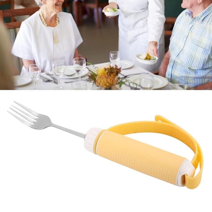 Eethulpmiddelen Bestek voor Gehandicapte Beroerte Hemiplegie Patiënt Oudere Mensen Vork Fork beige