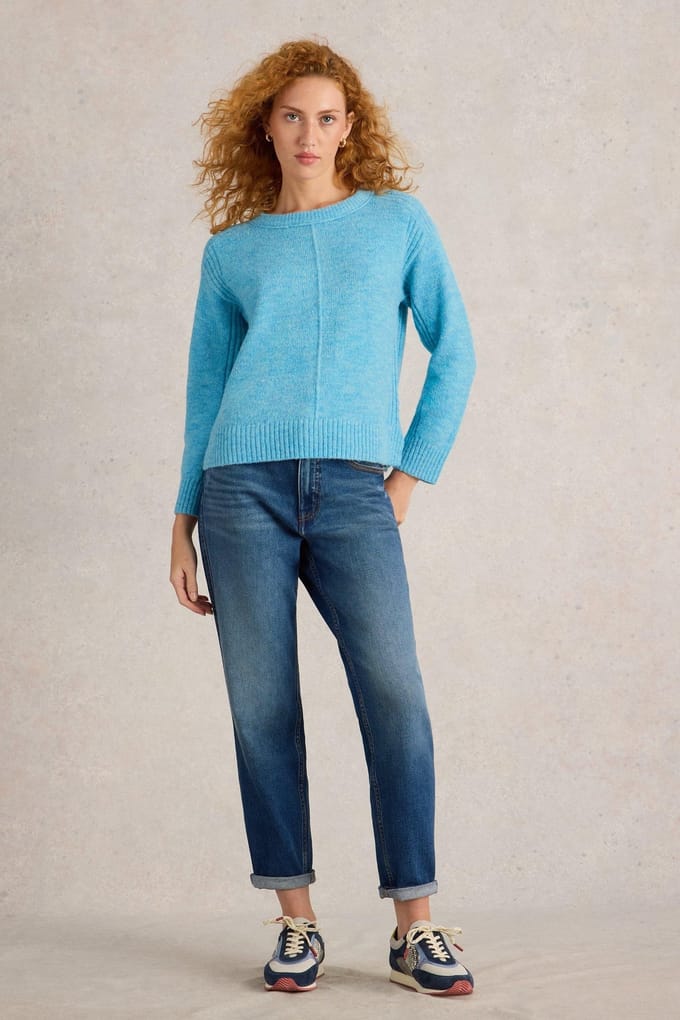 White Stuff Fluffy Boxy Jumper Bright Blue Taglia: 14 | Maglioni a maglia Outlet | Donna | Blu