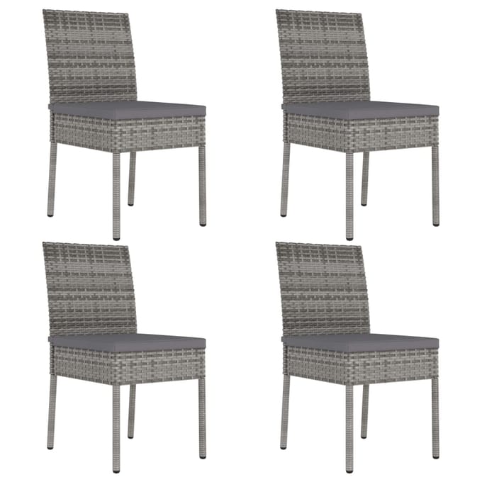 vidaXL - Tuinstoelen - 4 - st - poly - rattan - grijs