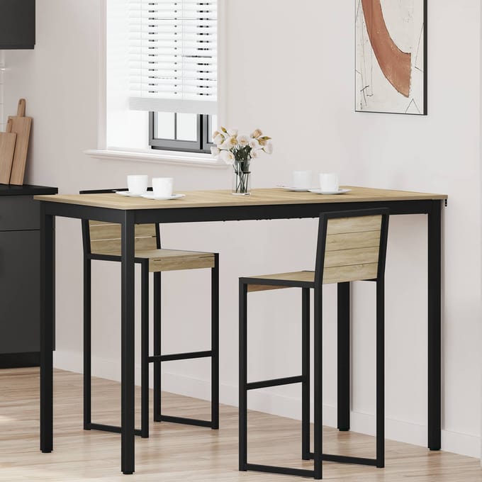 vidaXL - Staande - Bartafel - Bewerkt - hout - Rechthoekig