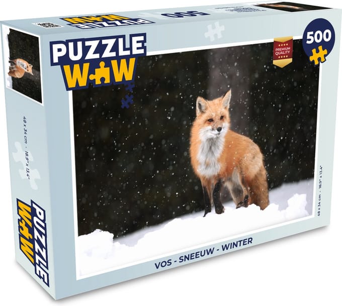 Puzzel Vos - Sneeuw - Winter - Legpuzzel - Puzzel 500 stukjes