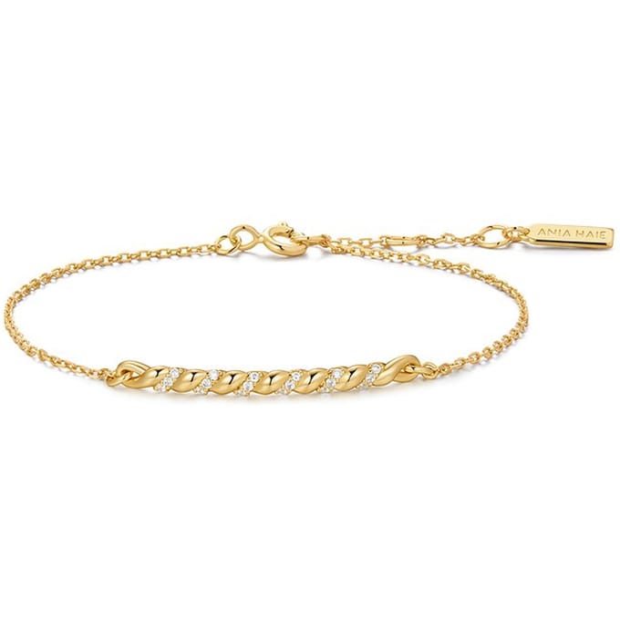 Gold Twisted Bar Bracelet S