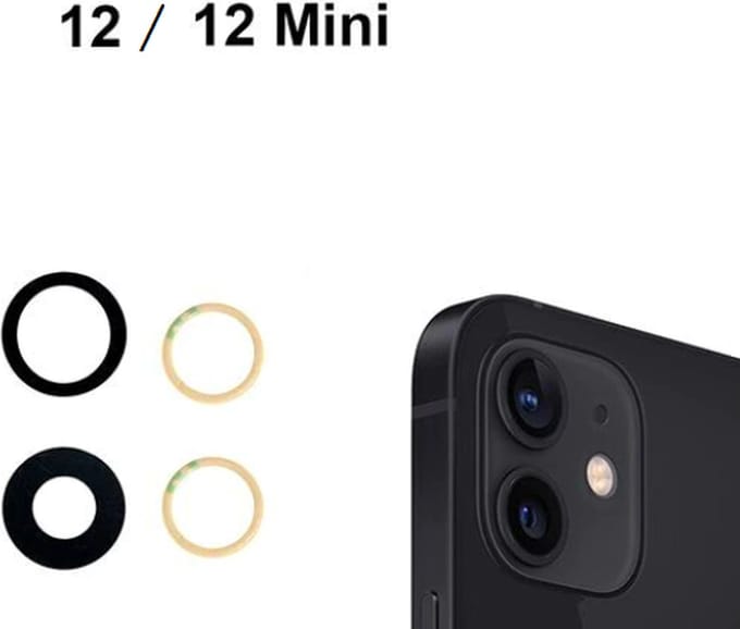 Camera Lens voor iPhone 12 - 12 mini set van 2 -  Back camera lens cover - Achtercamera / Rear camera glazen lens voor iphone 12 - 12 mini