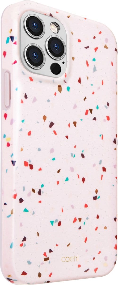 Uniq - iPhone 12/12 Pro, hoesje coehl terrazzo blush pink, roze