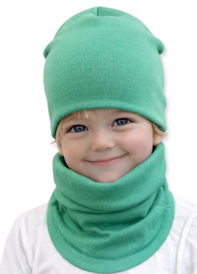 Dartomik Serie - Kinder Czapka en Komin Set - 52-56 - Groen