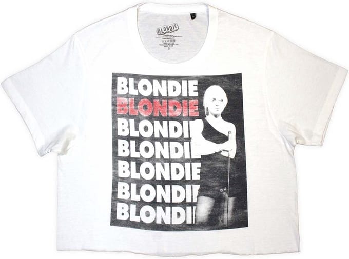 Blondie - Stacked Logo Crop top - L - Wit