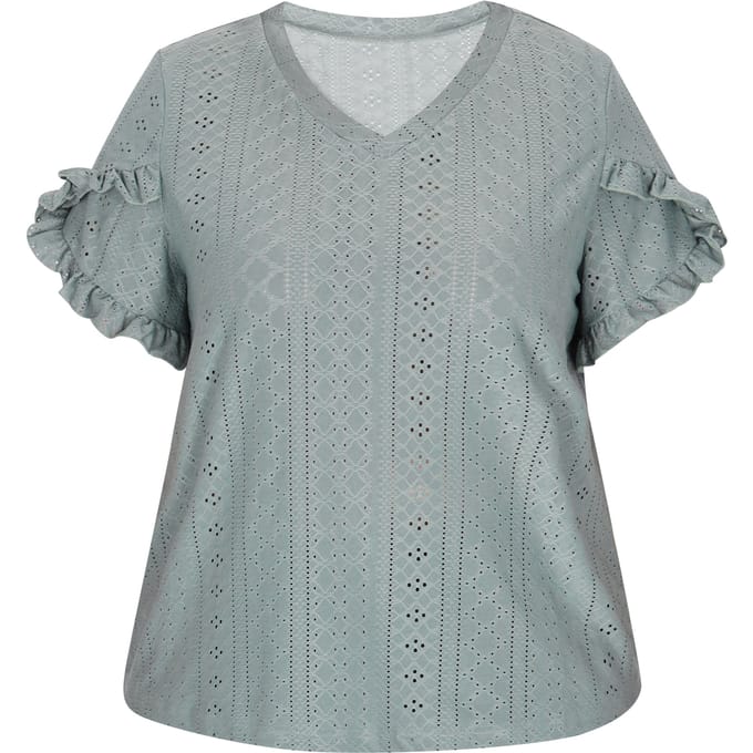 usha Grote maat blouse Dames Laurier Groen