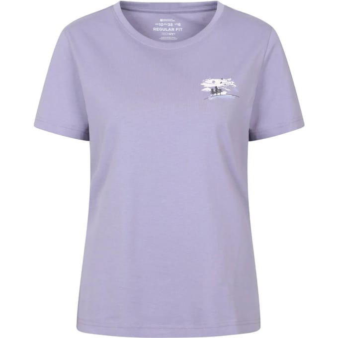 Mountain Warehouse Dames Vogels bij Schemering T-Shirt (Paars)