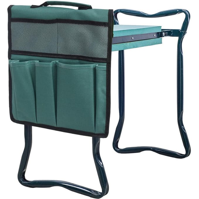 Chariot de jardin chariot à plateau sac de rangement pour outils (vert) vert