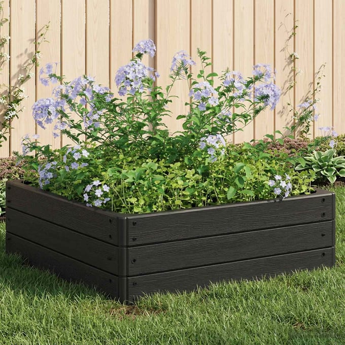 vidaXL - Verhoogd - bed - Zwart - 75,5 - x - 75,5 - x - 25 - cm - PP