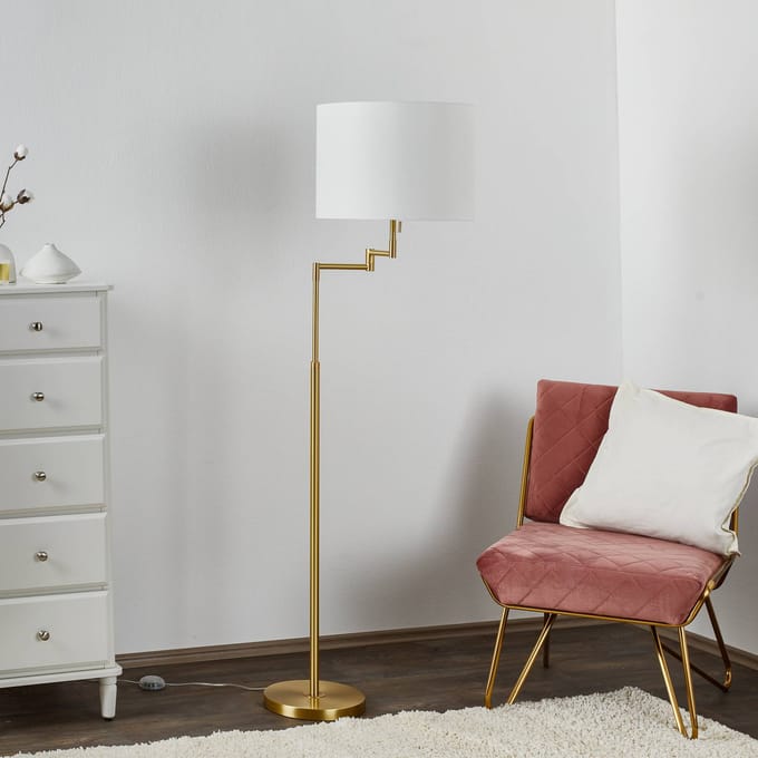 Knapstein Vloerlamp Lilian met LED dimmer, messing mat