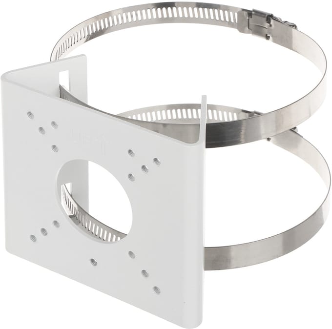 Uniview Serie - Paalhouder - 100x90 mm - Aluminium - Wit