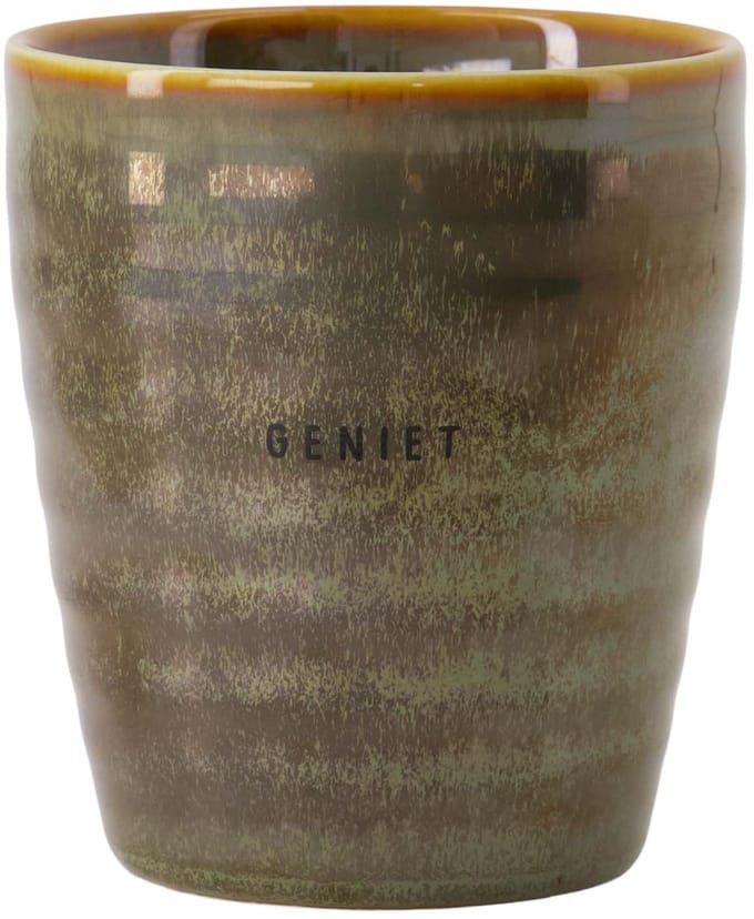 Zusss Koffiemok Geniet Donkergroen Wit