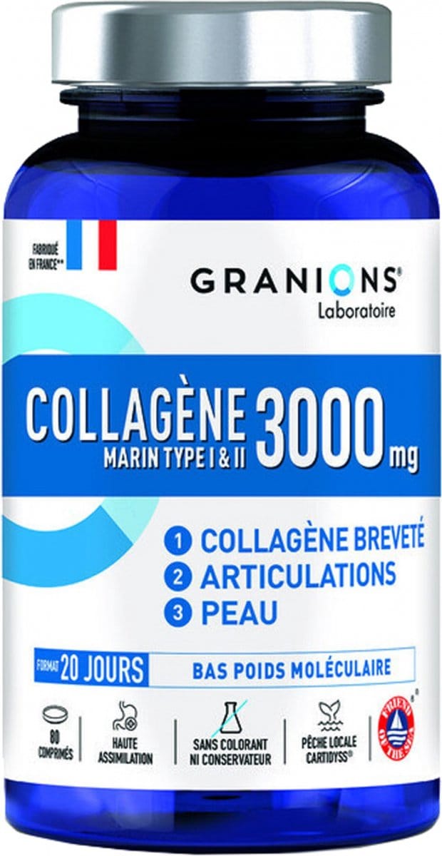 Granions Marine Collageen Type I en II 3000 mg 80 Tabletten