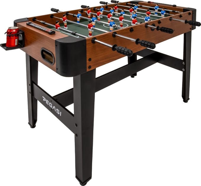 Pegasi Voetbaltafel Striker - Hout - Kickertafel - 120x61x81cm - Incl. Accessoires en drankhouder