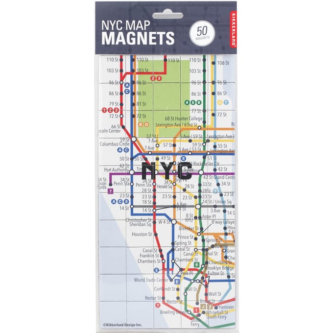 Kikkerland New York Map Magnets