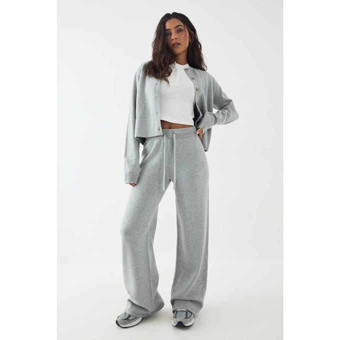 Dames DSGN Studio Gebreide Rechte Pijp Broek | Charcoal | Maat: 2XL