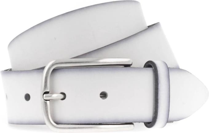 Vanzetti Leren Riem Denim Love 35mm Full Leather Belt W100 White Wit