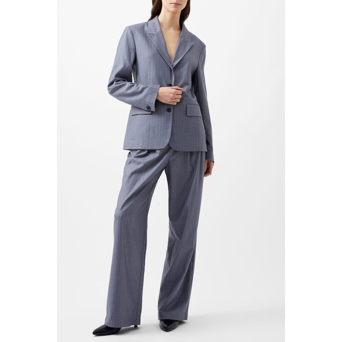 French Connection Fiorella Pin Stripe Blazer Grey Taglia: S | Blazers Outlet | Donna | Grigio