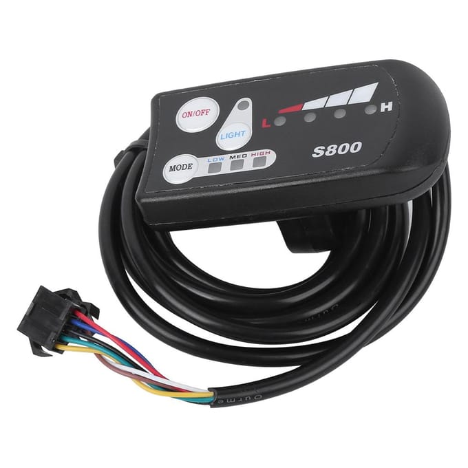 EBike Lithium Batterij LED Meter S800 Display Horizontaal Zwart-wit Scherm(36V ) gray