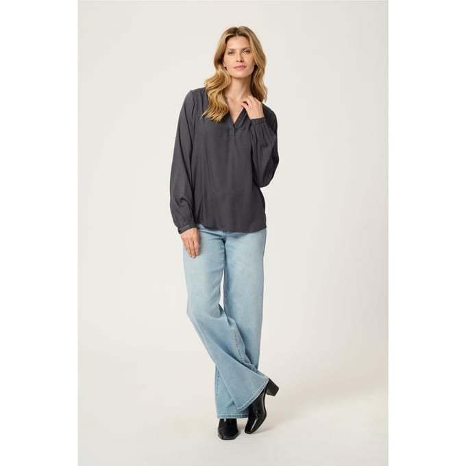 Blouse met lange mouwen Regular fit Black Oyster