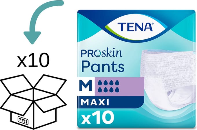 10 pakken TENA Pants Maxi Medium - 100 broekjes - TENA Proskin Pants Medium