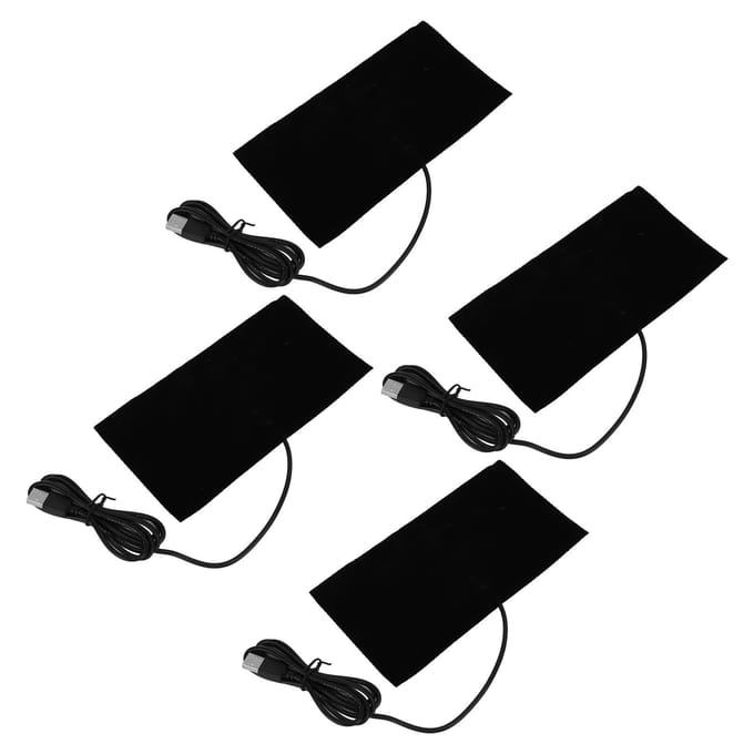 4 stuks USB Verwarmingskussen Multifunctioneel Koolstofvezel Wasbaar Elektrisch Verwarmingskussen voor Schouder Nek black