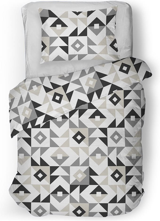 Snoozing Brit Dekbedovertrek - Eenpersoons - 140x200/220 cm - Grey