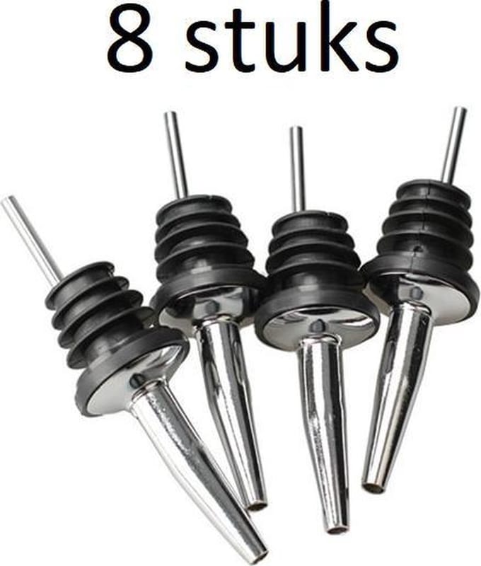 KELERINO. Schenktuiten RVS - Schenkdoppen - Cocktail - 8 stuks