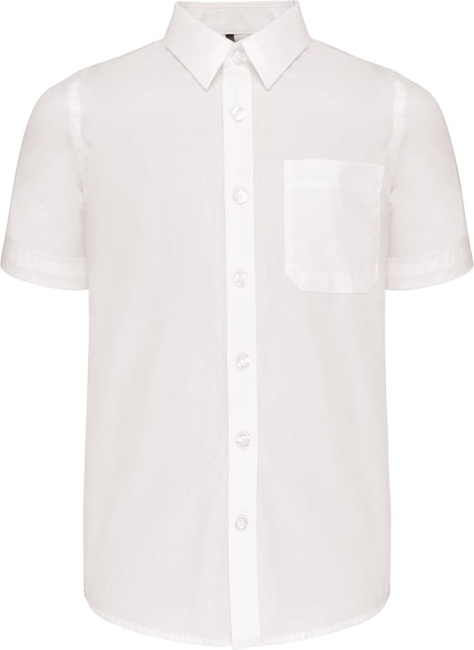 Kariban Kinder poplin overhemd korte mouwen K520 - White - 6/8 Y (6/8 ans)
