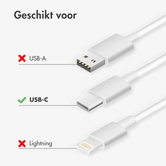 imoshion Kabel - USB-C naar USB-C kabel - 0,5 meter - Snellader 60W
