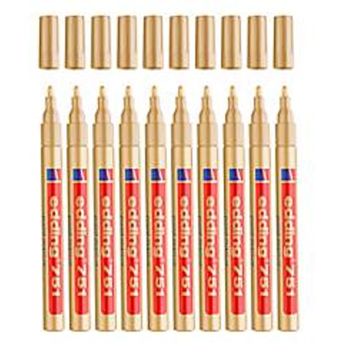 Permanente markeerstift Edding 751 Gouden 10 Stuks