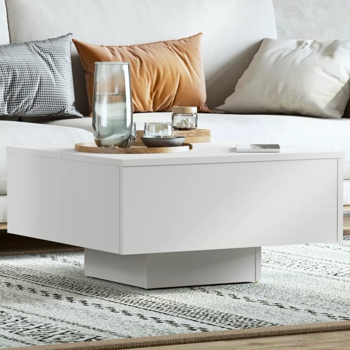 Vidaxl Salontafel, Wit, 60X60X31,5 Cm, Materiaal Houtvezelplaat