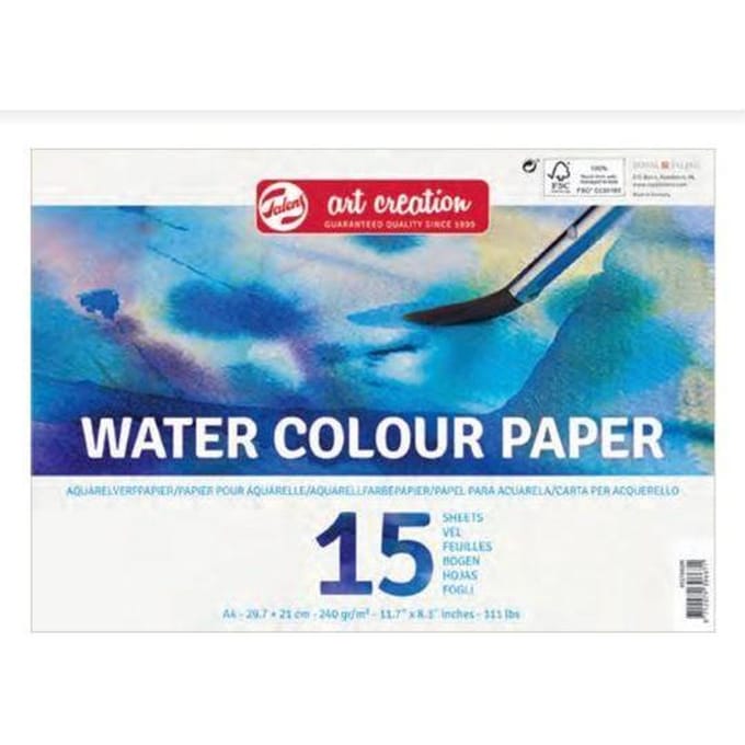 Talens Art Creation Aquarelverfpapier A4 250g 15 vellen Papierwaren Tekenen