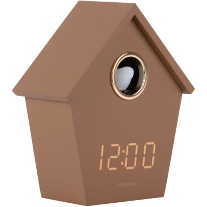 Karlsson - Wekker Riqueza Cuckoo LED - Bruin - 6,8x13x15,3 cm