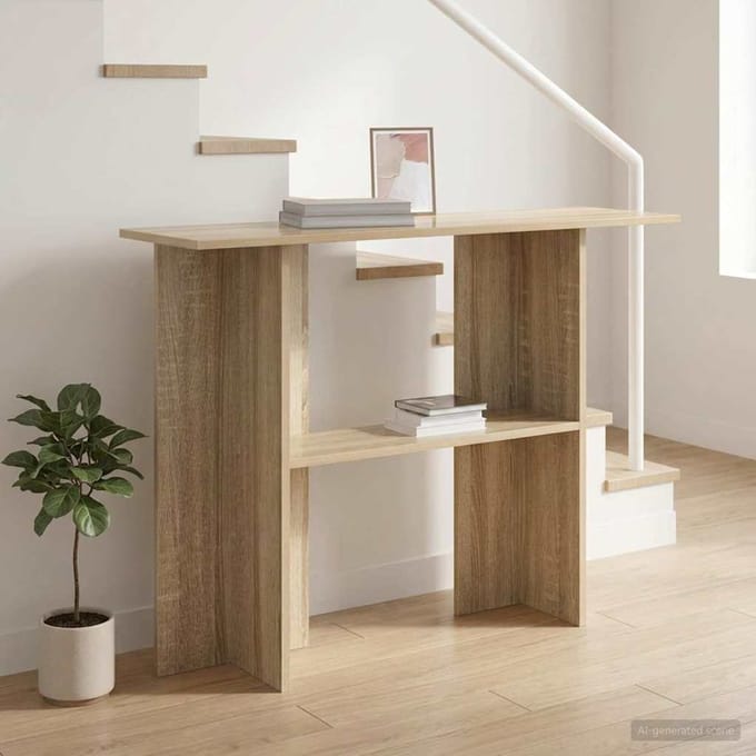 vidaXL - Wandtafel - Sonoma - Eiken - 100 - x - 30 - x - 75 - cm - Bewerkt - hout