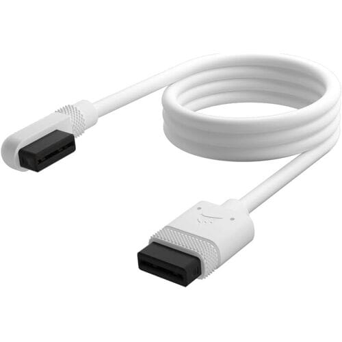 Corsair iCUE LINK Cable - 600 mm - 1 rechte connector + 1 90 graden connector - Wit