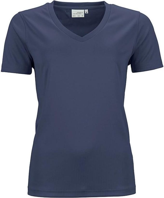 James and Nicholson Dames/dames Actief V Hals T-Shirt (Marine)