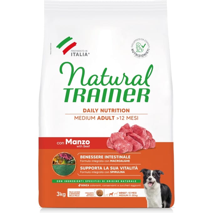 Natural Trainer Volwassen Medium met rundvlees - 3 kg