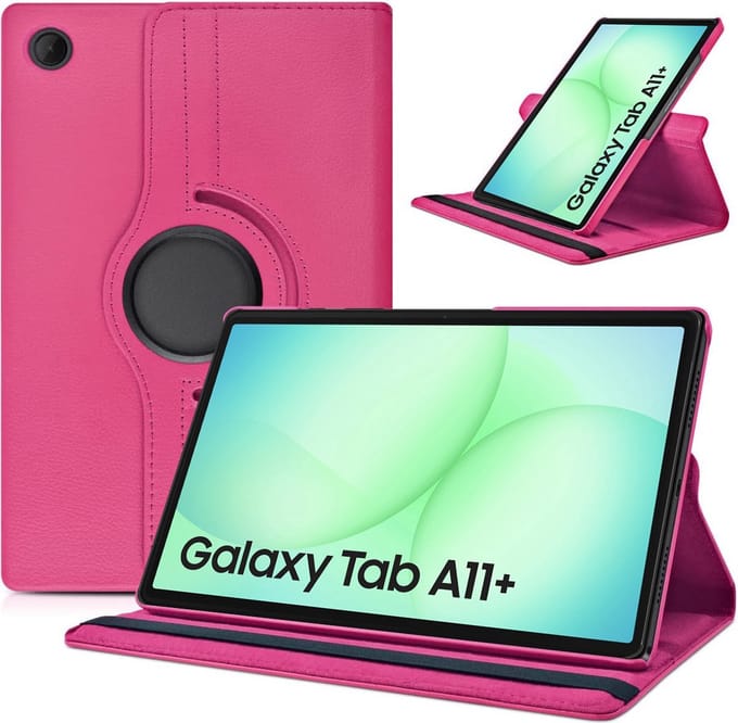 Arara Hoes Geschikt voor Samsung Galaxy Tab A11 Plus - 360° draaibaar - tablethoes - Pink