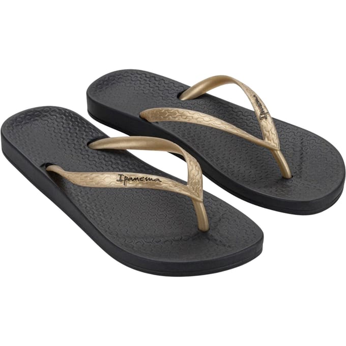 Ipanema Anatomic Tan Dames Slippers - Black/Gold