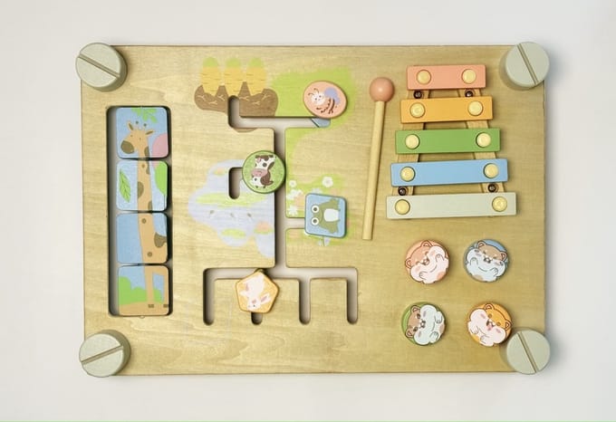 The Baby Supply Drukbord Junior Educatief houten speelgoed
