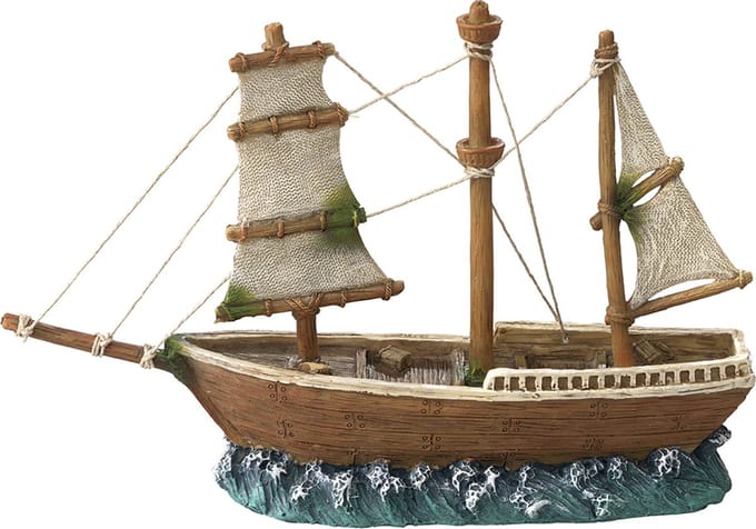 Aqua Della - Aquariumdecoratie - Vissen - Zeilschip 2 23x6,5x15cm - 1st