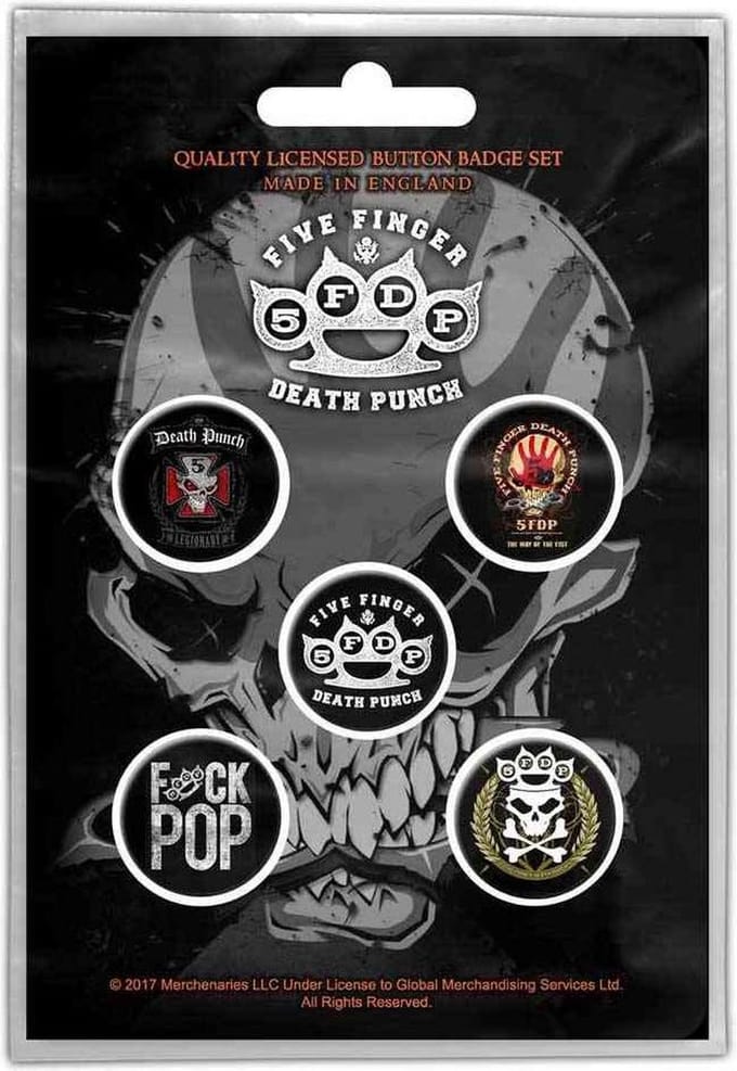 Five Finger Death Punch - Logos Badge/button - Set van 5 - Multicolours
