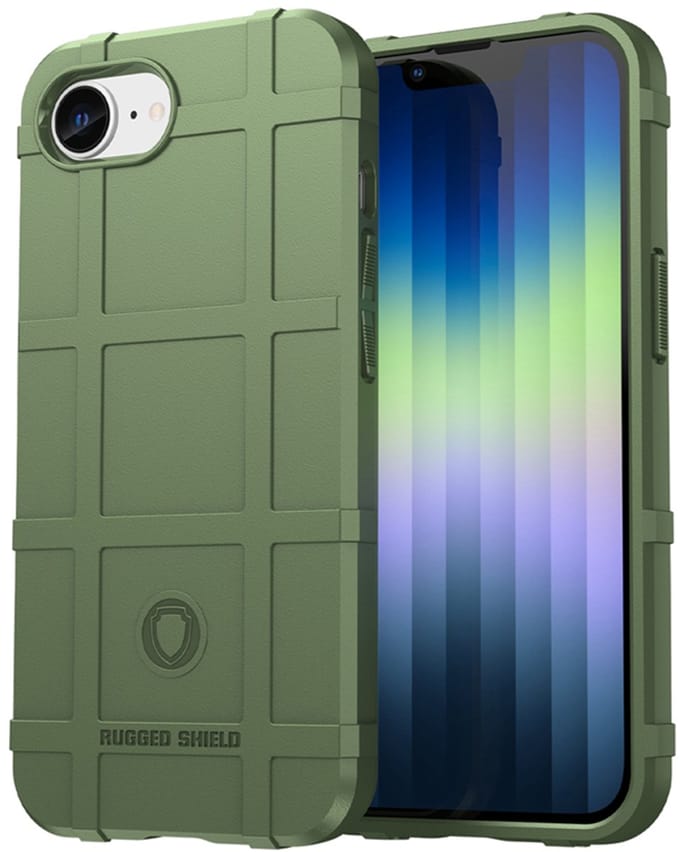MobyDefend Hoesje - Geschikt voor iPhone 16e / iPhone 17e - Rugged Shield TPU Backcover - Groen